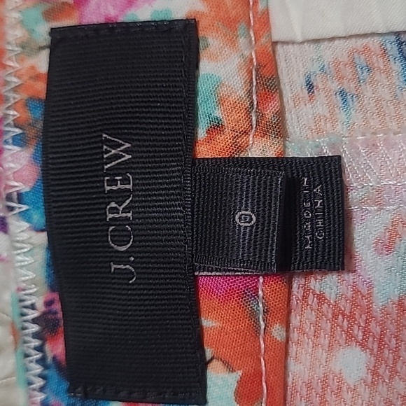 🌺 J.Crew Watercolor Floral Flat Front Shorts – Womens Size 0 – Resort Vacation - Picture 12 of 17